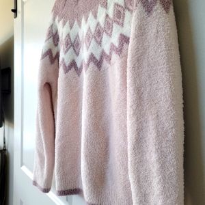 Barefoot Dreams pink pullover sweater, size L